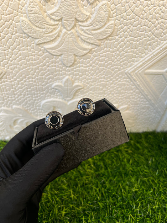 Black and silver cufflinks