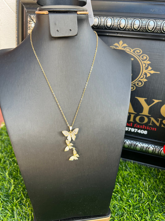 Gold butterfly necklace