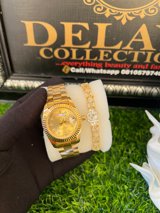 Gold watch set