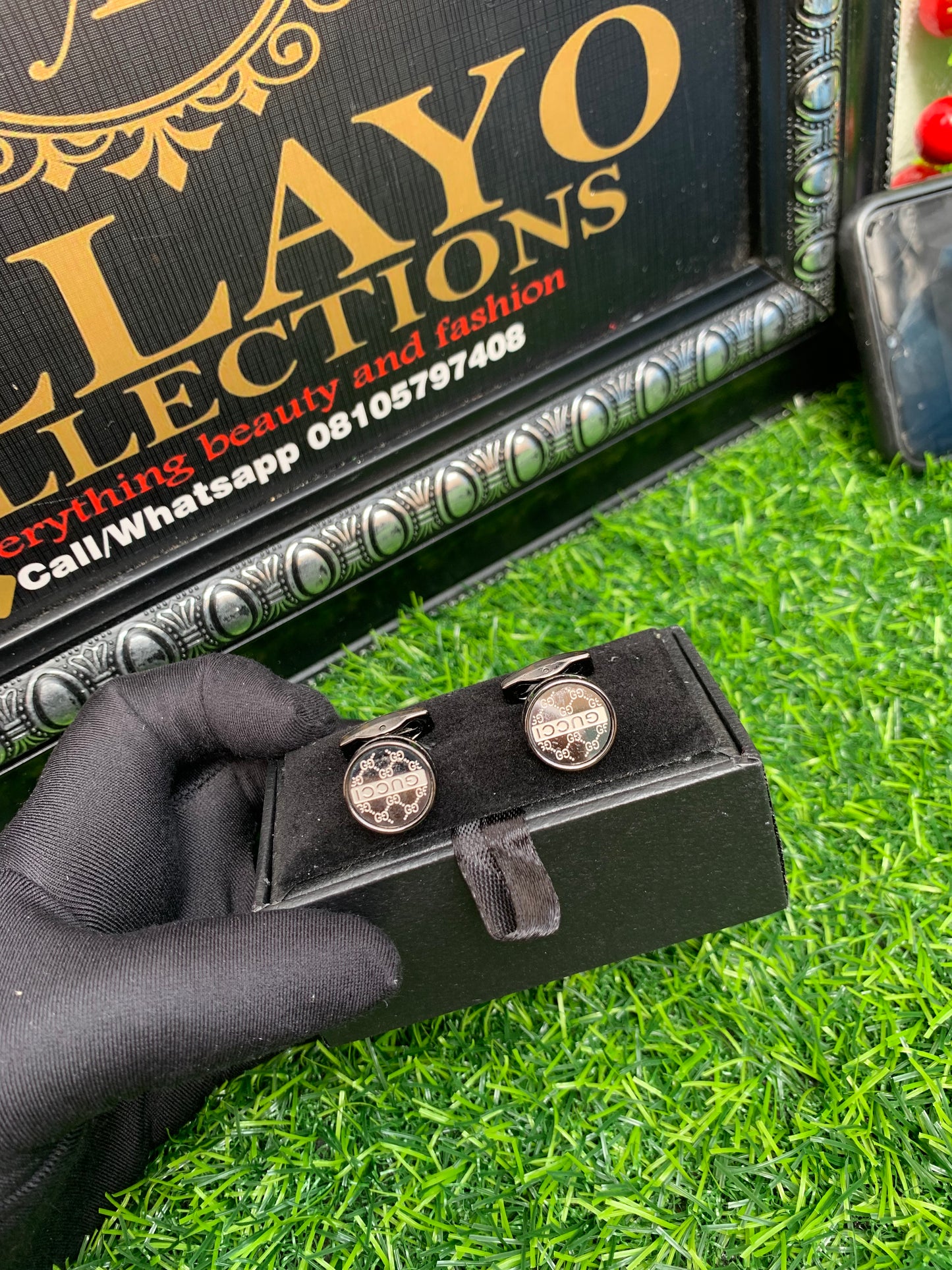 Grey cufflinks