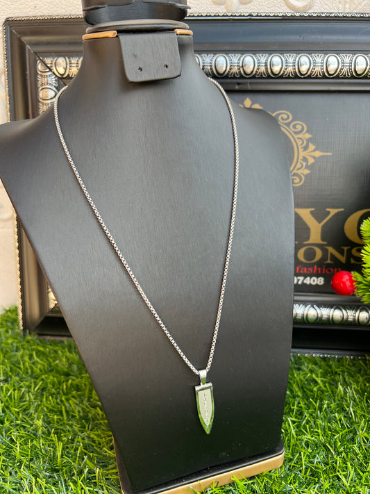 Silver male necklace