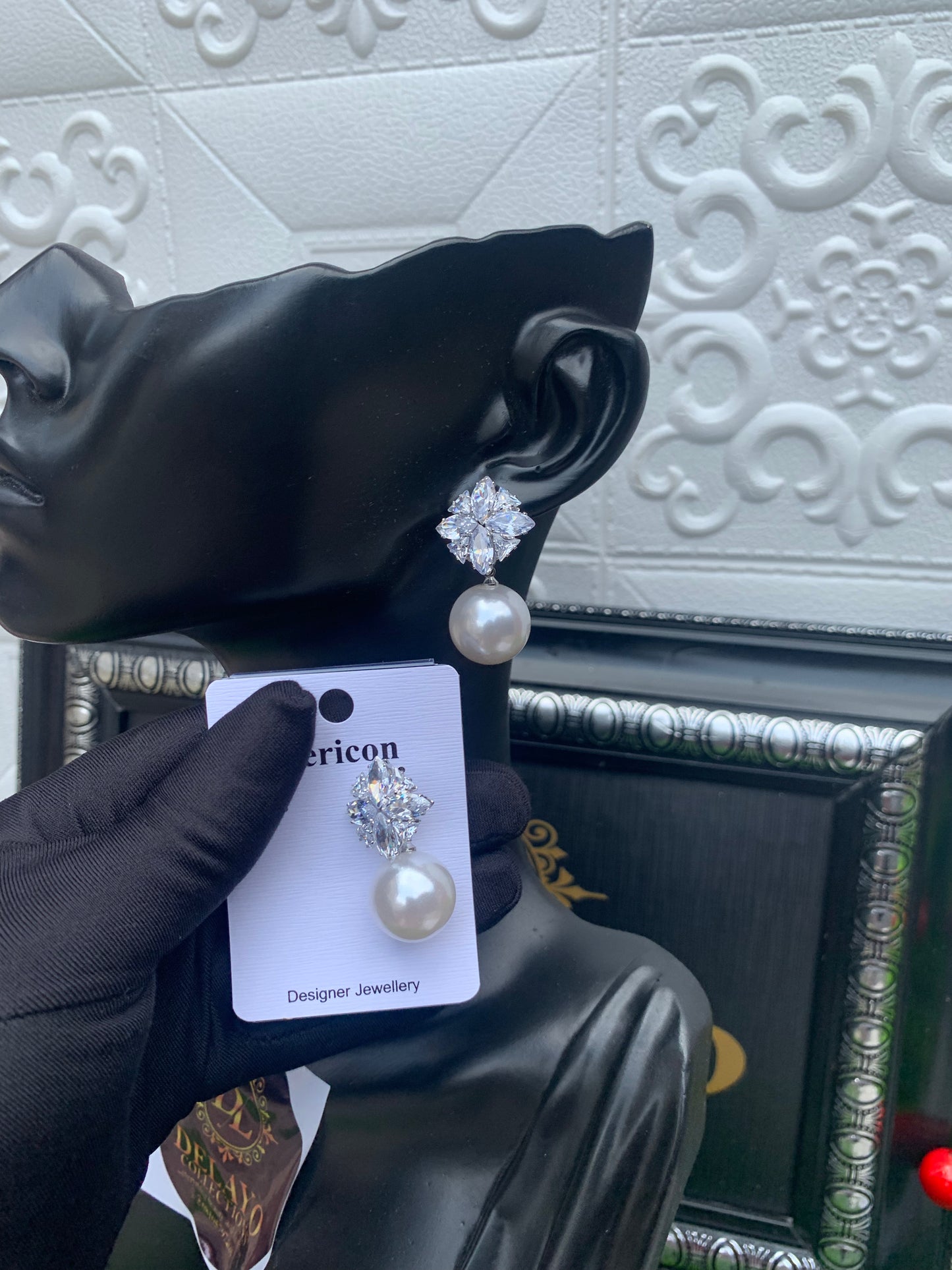 Silver pearl earrings