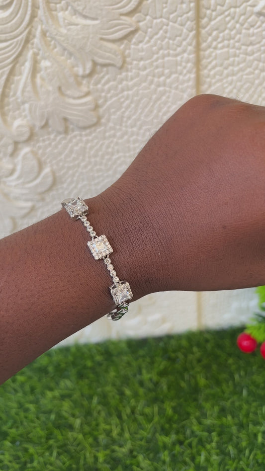 Zirconia silver bracelet