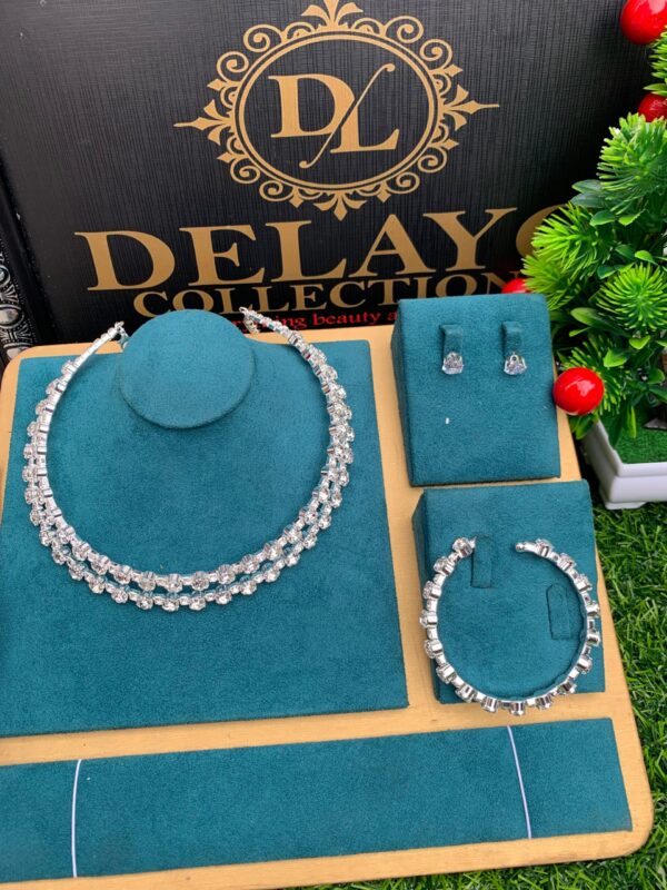 Silver two step choker set