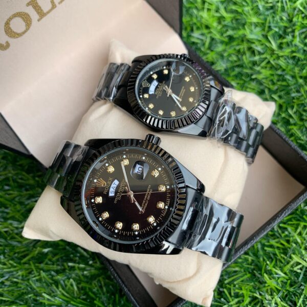 Black Rolex couple wristwatches