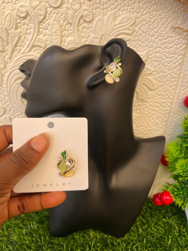 Green stoned earrings