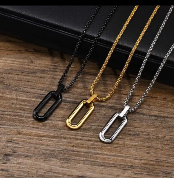 Gold, silver and black necklace