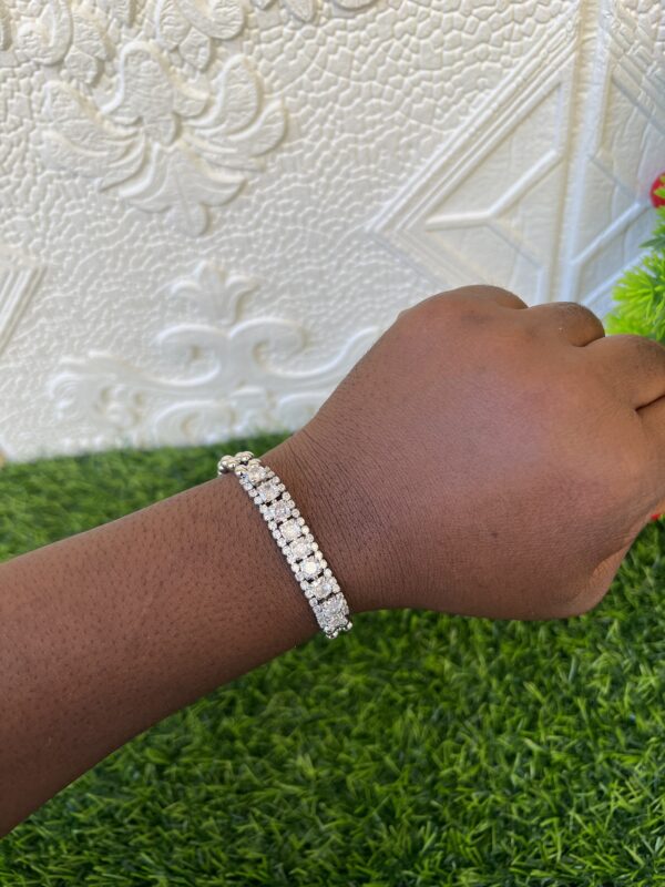 Silver half stoned bracelet