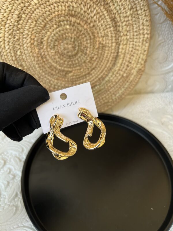 Bethel gold steel earrings