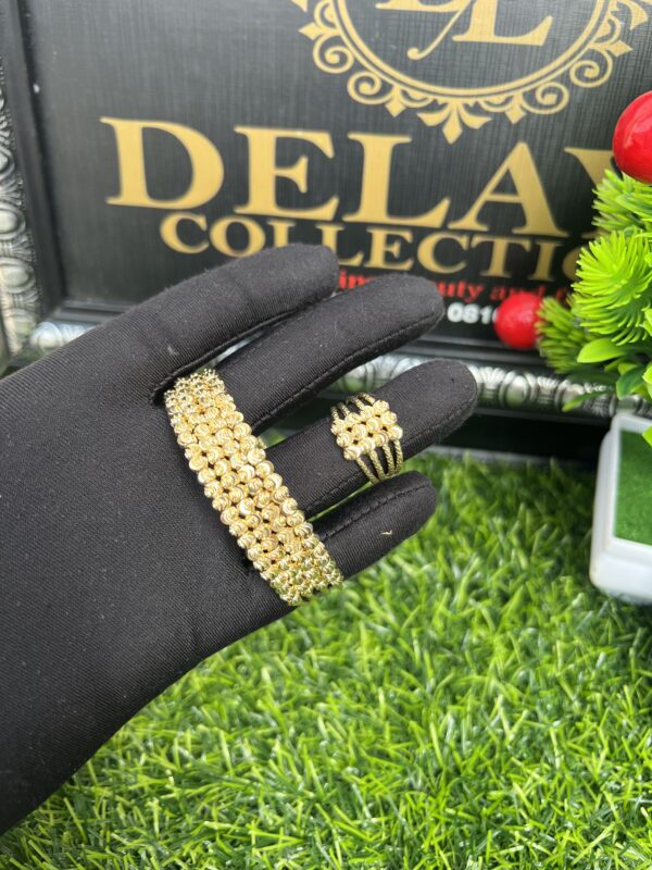 Gold bangle and ring set