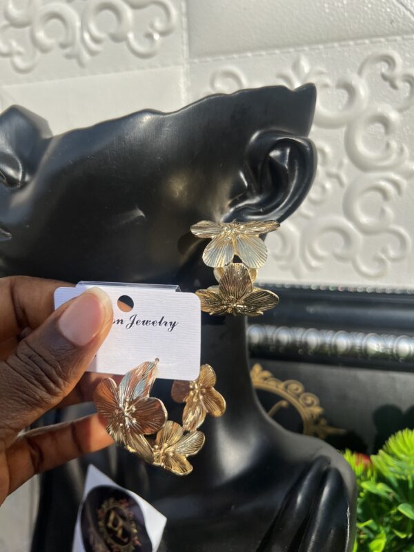 Gold petal hoops