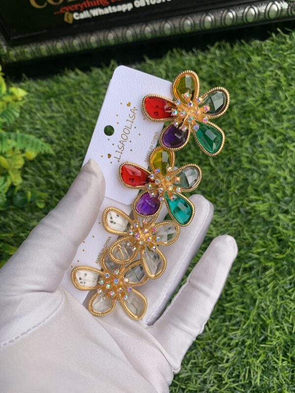 Multicolored floral stoned earrings