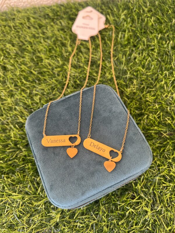 A sample of engraved necklace