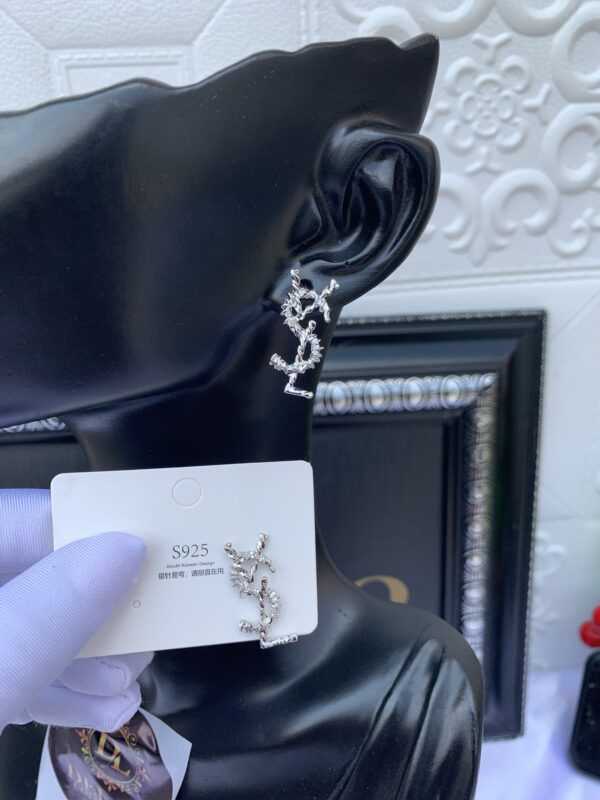 Silver YSL earrings
