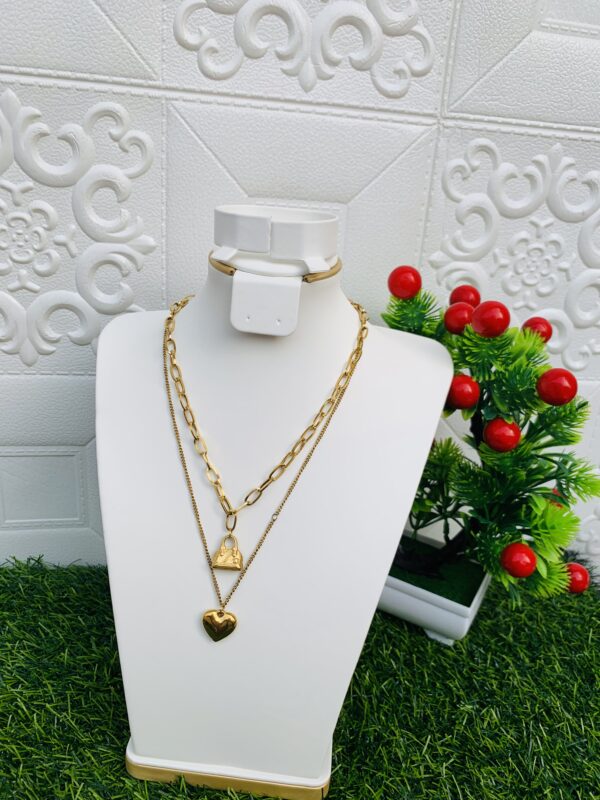 Layered love/lock necklace