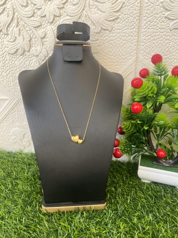 Double love gold necklace