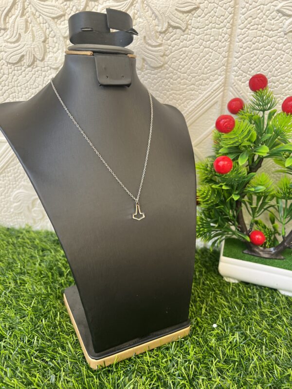 Silver steel necklace