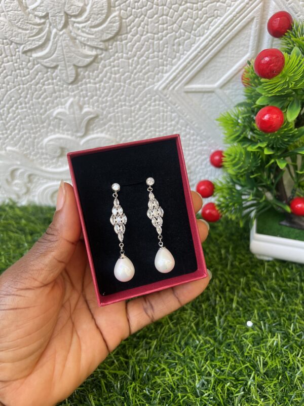 Bolu silver bridal earrings