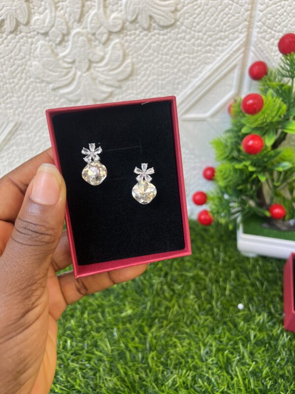 Liz silver bridal earrings