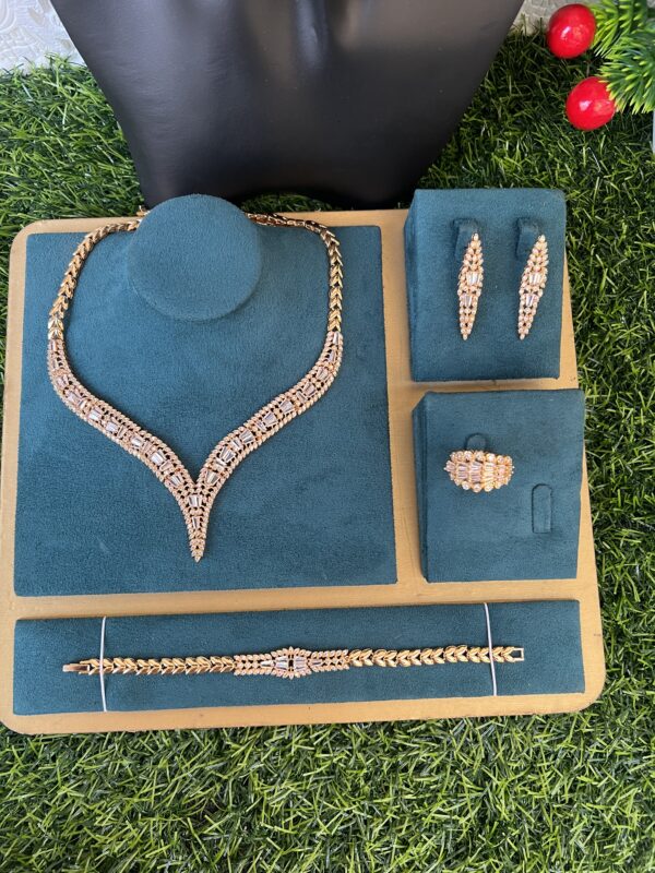 Gold owambe jewelry set