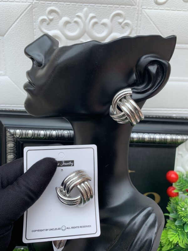 Silver bold earrings