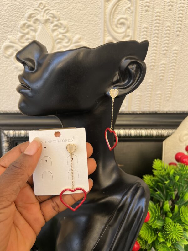 Red dropping earrings