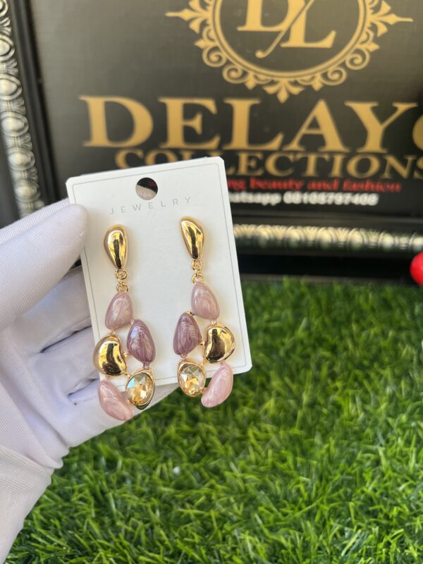 Pink/gold earrings