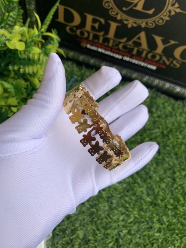 Gold steel bangle