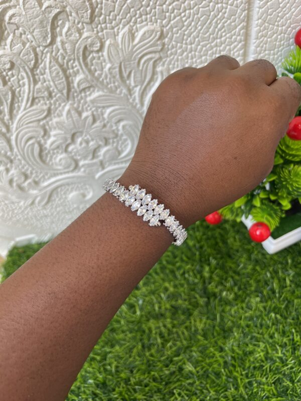 Silver stoned bracelet