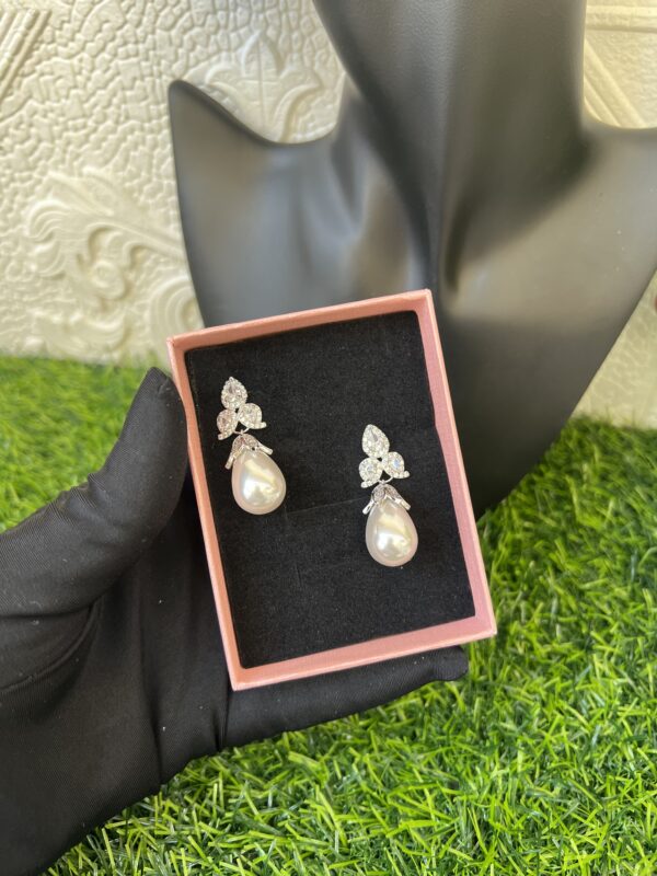 Angel pearl bridal earrings