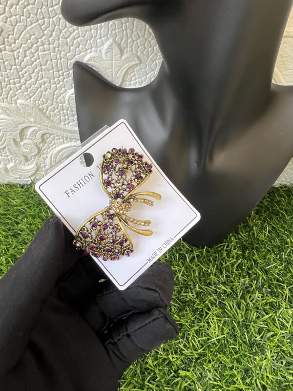 Purple/gold butterfly brooch