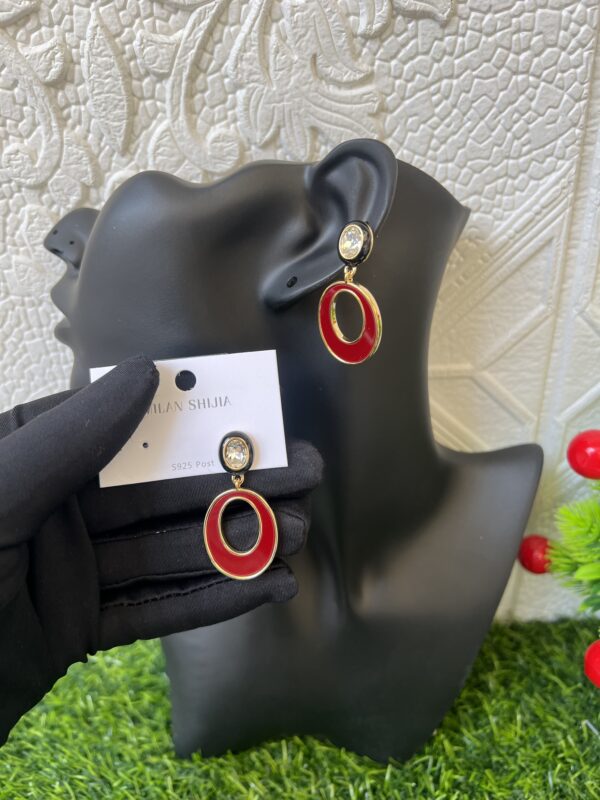 Black/wine dropping earrings