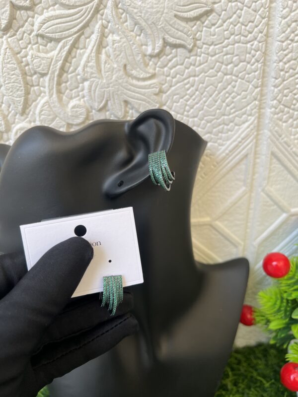 Emerald/grey stoned earrings