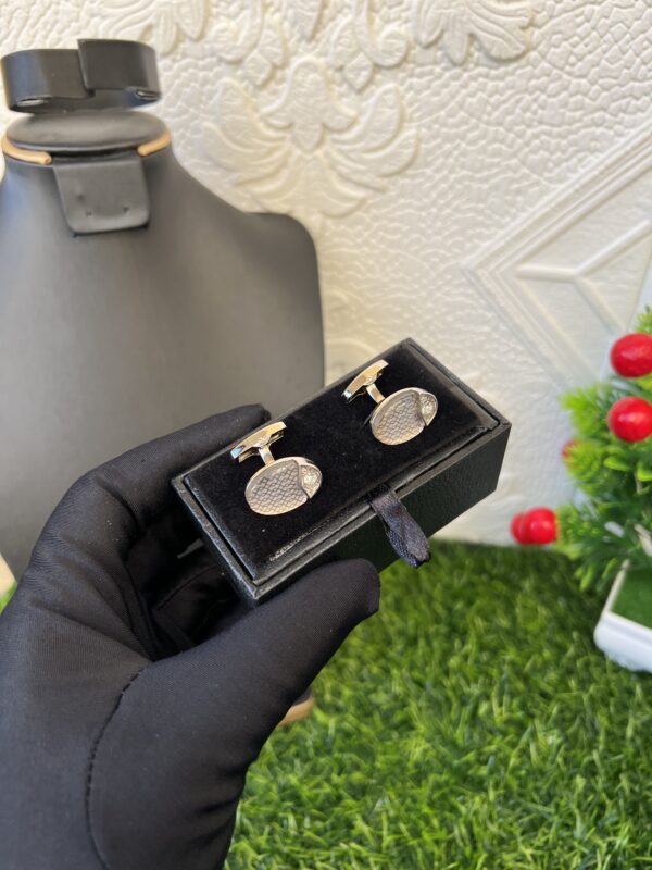 Silver stoned cufflinks