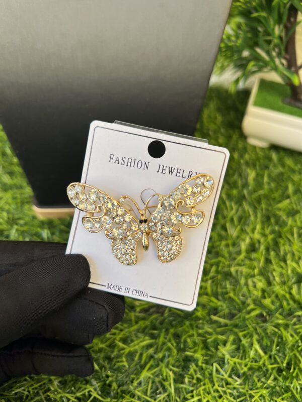 Butterfly stoned brooch
