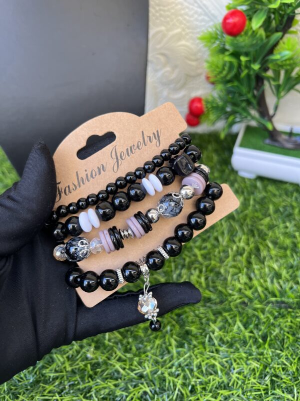 Black bead bracelets