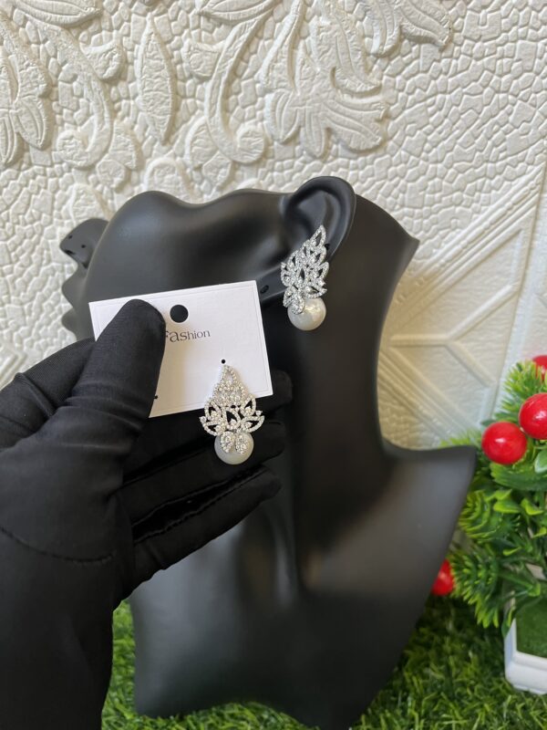 Zara silver bridal earrings