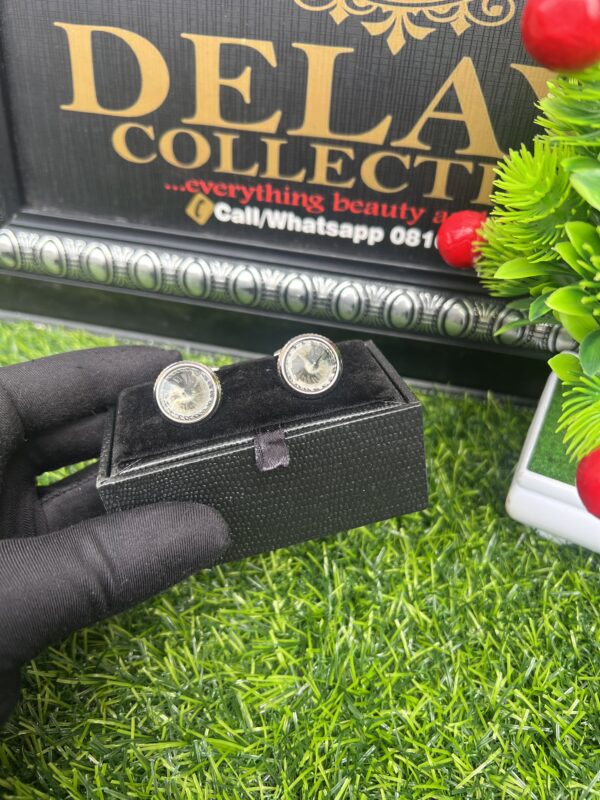 Silver transparent cufflinks