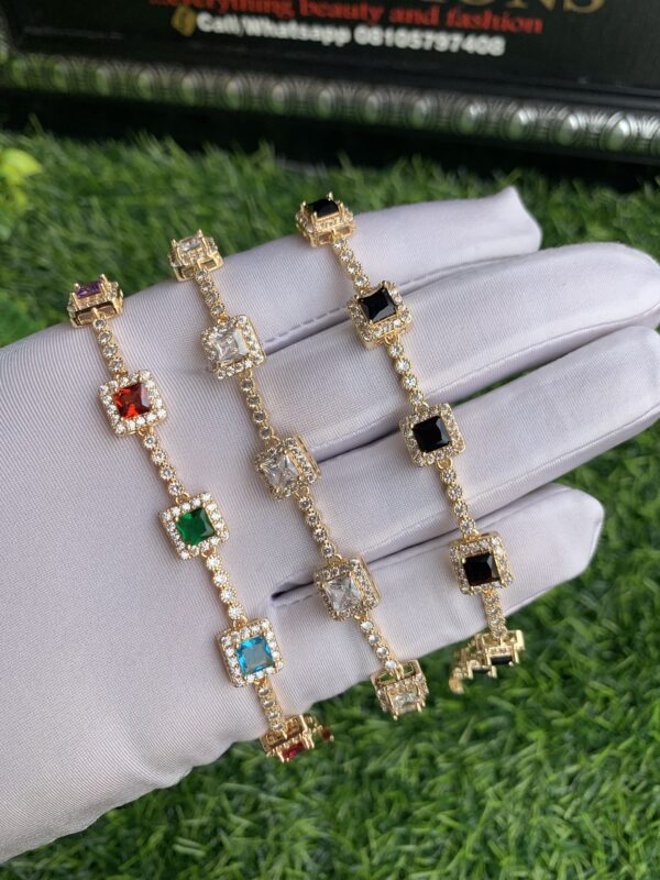 Colored stoned zirconia bracelet