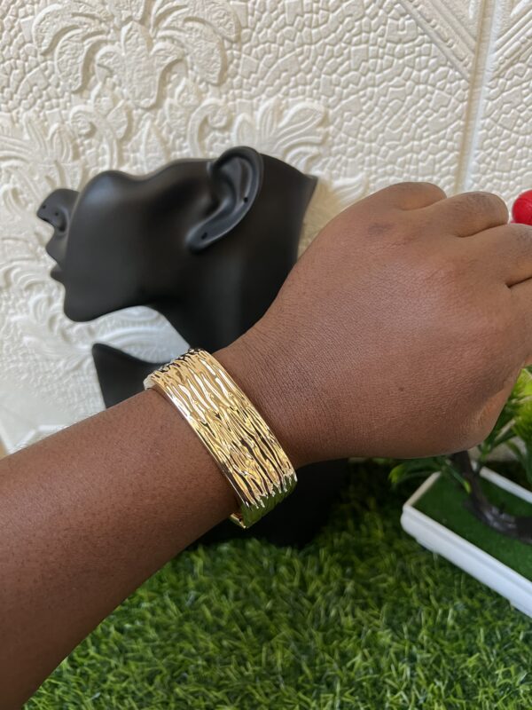 Gold square chunky bangle