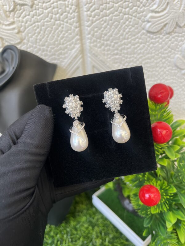 Pretty bridal silver earrings