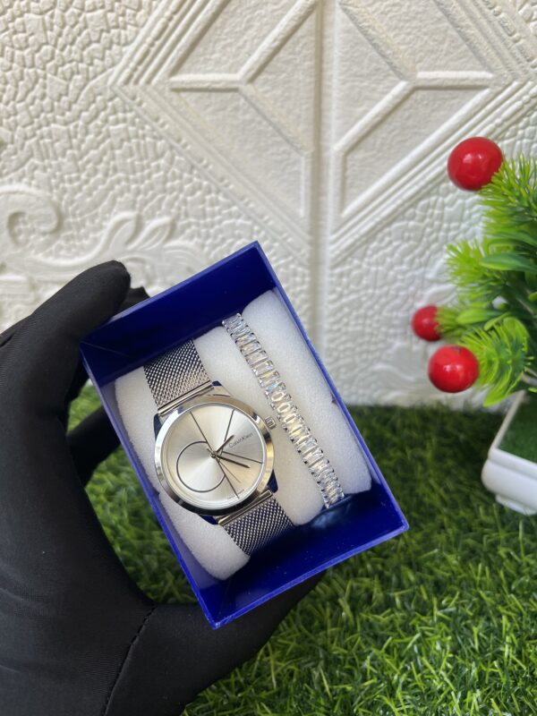 Silver CK watch set