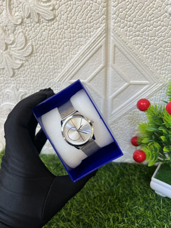 Silver CK wristwatch
