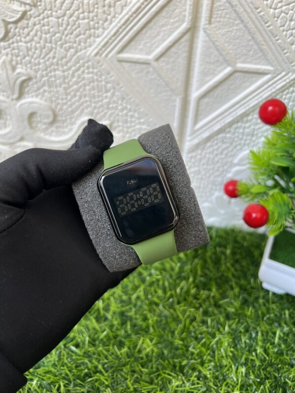 Green digital watch