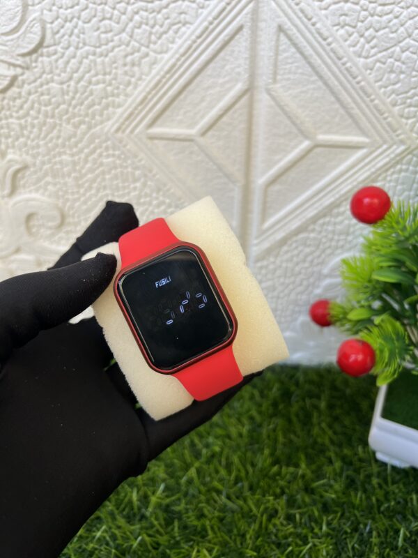 Red digital watch