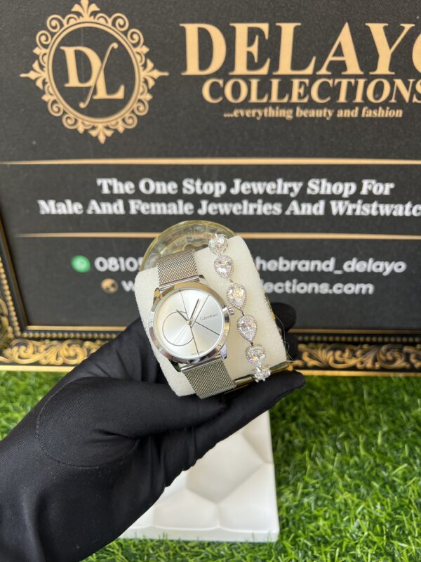 CK silver watch set