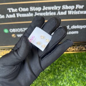 Aanu stoned gold replica stud