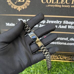 Black steel male bracelet