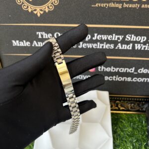 Silver steel male bracelet