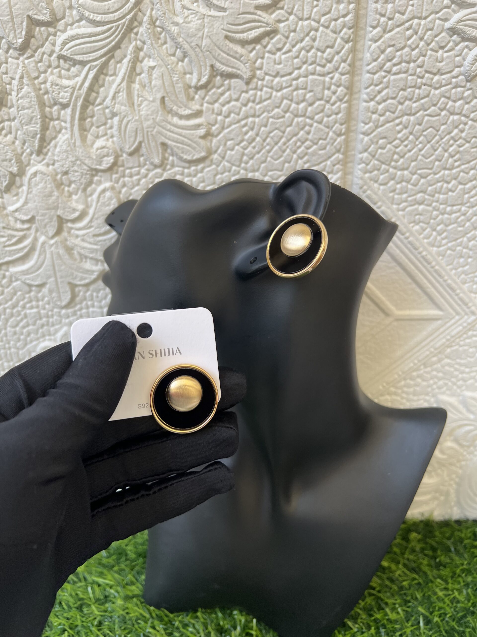 Gold and black bold stud